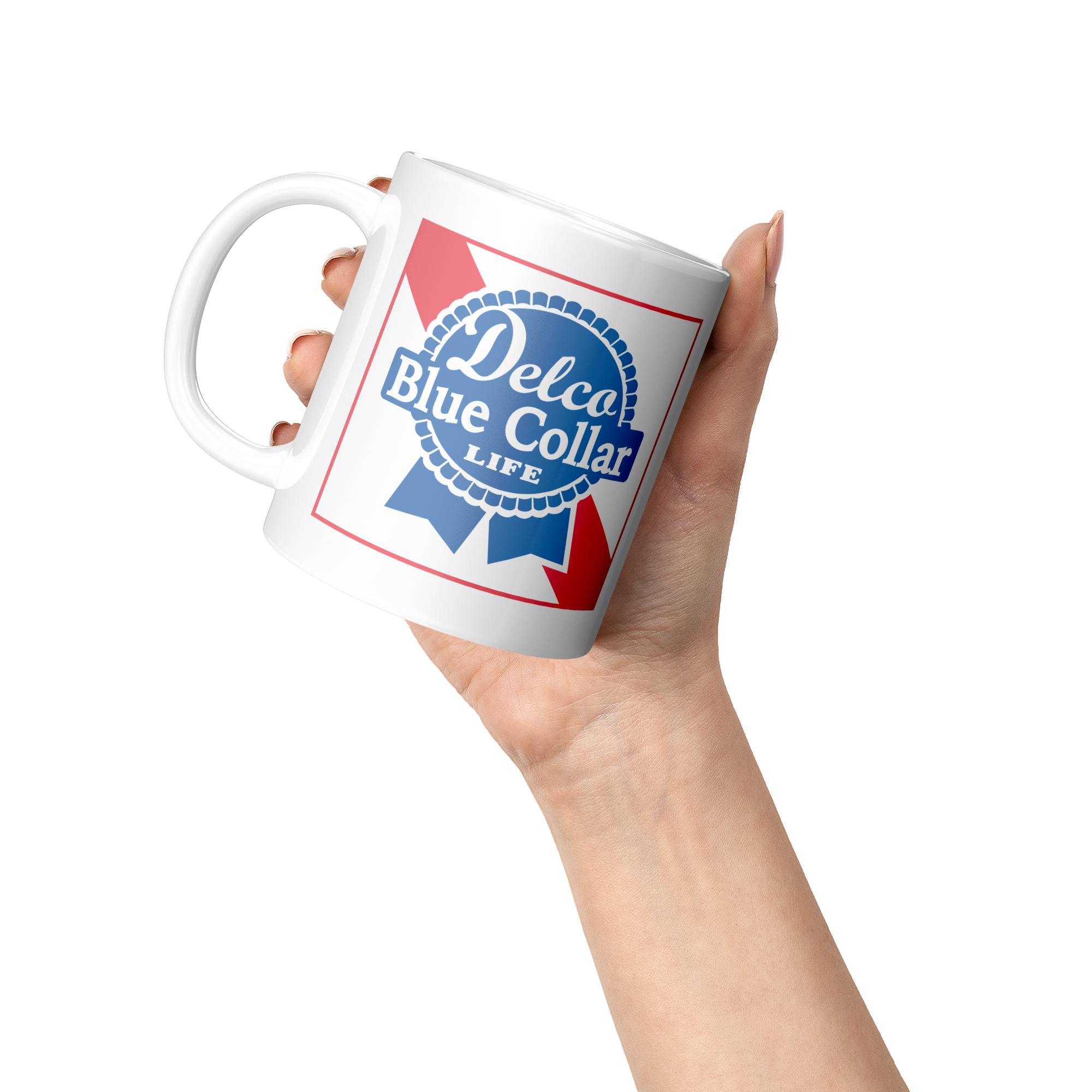 Delco_Blue_Collar_Mug_Lifestyle_Raised_Hand_LH_Mockup.png
